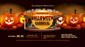 Black Halloween Carnival Twitter-bericht Template
