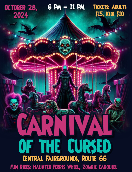 Halloween Carnival Party Flyer (US Letter) template
