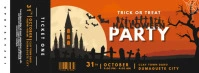Halloween Castle Party Ticket Printable Facebook Cover Photo template