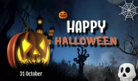 Halloween celebration free pots Cartellino template
