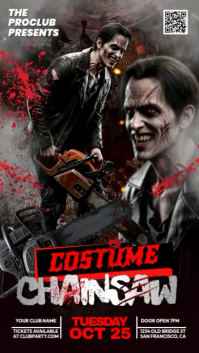 Halloween Chainsaw Costume Reel Poster Instagram na Kuwento template