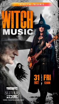 Hitam Halloween Music Event Ролик Reels в Instagram Template