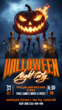 Halloween Club Night Party Instagram Story template