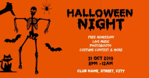 Red Halloween Night Event Copertina evento Facebook Template