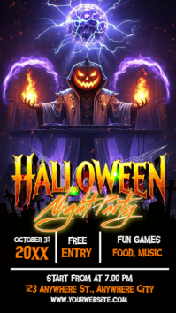Halloween Club Night Party Instagram Story template
