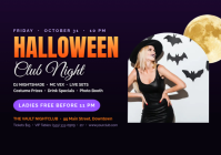 Black Halloween Club Night A4 Template