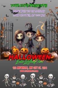 Marrón Halloween Party Плакат Template