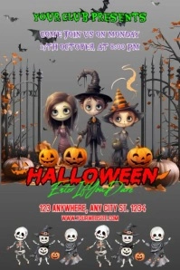 Halloween Club  Party Invitation Poster Póster template