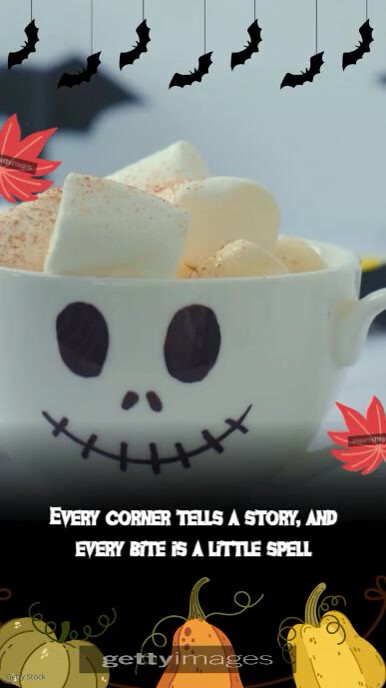 Halloween Coffee Slideshow Subtitles Reel template