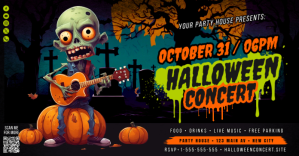 Noir Halloween Concert Immagine condivisa di Facebook Template