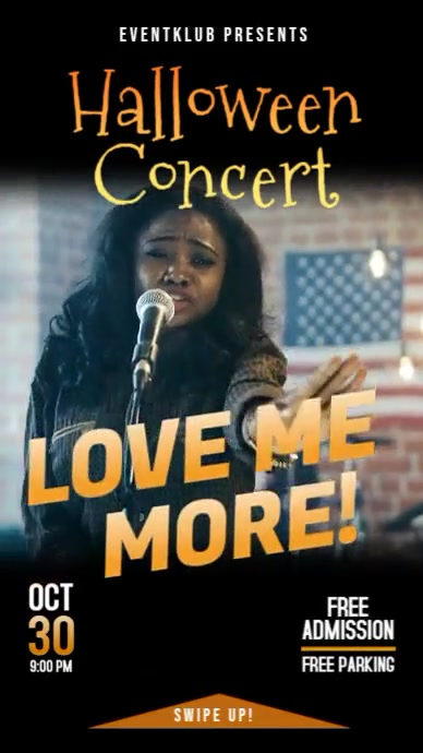 Halloween Concert Singer Band Instagram story template