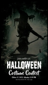 halloween costume contest Pantalla Digital (9:16) template