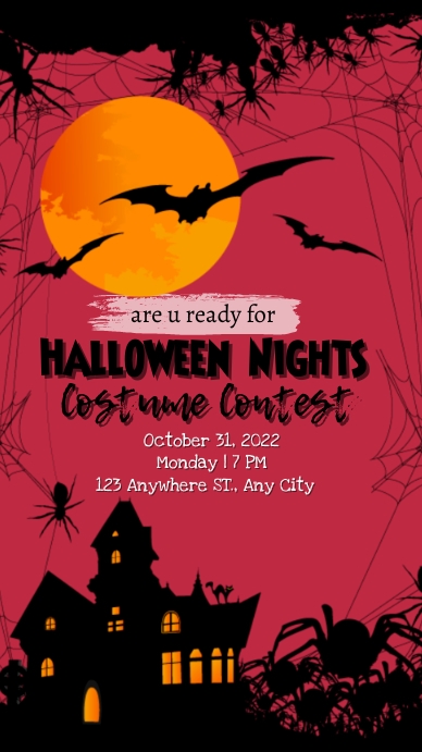 halloween costume contest Digitalanzeige (9:16) template