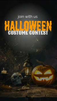 halloween costume contest Digital Display (9:16) template