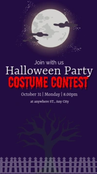 halloween costume contest Pantalla Digital (9:16) template