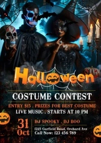 Halloween Costume Contest Flyer A4 template