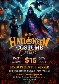 Halloween Costume Contest Flyer Template A4