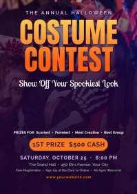 Purple Halloween Costume Contest A4 Template