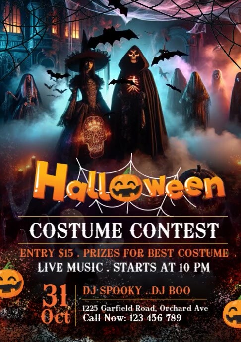 Copy of Halloween Costume Contest videoTemplate | PosterMyWall