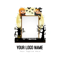 Halloween Costume Illustration Logo Logotyp template