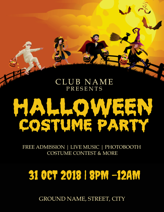 Halloween Costume Party Template Postermywall