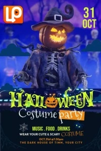 Halloween Costume Party Poster template