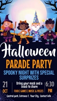 Halloween costume party Pantalla Digital (9:16) template