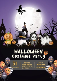 HALLOWEEN COSTUME PARTY A3 template