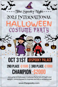 Halloween Costume Party Poster template