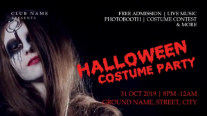 Halloween costume party facebook cover video template