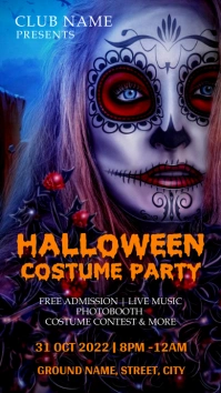 Halloween costume party instagram story template