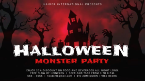 Halloween Costume Party Event Digital Display Board Ekran reklamowy (16:9) template