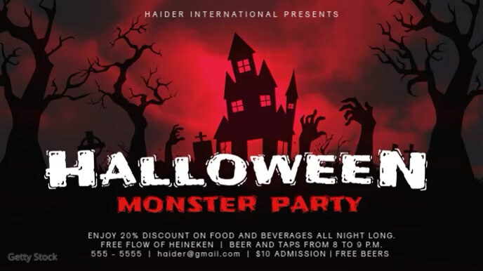 Sjabloon Halloween Kostuum Feestgebeurtenis Digitale Display Board