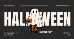 Black Halloween Costume Party Couverture d'événement Facebook Template