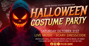 สีแดง Halloween Costume Party Facebook Shared Image Template