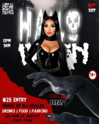 Halloween Costume Party Flyer – Spooky Night Club Event Poster Instagram Portrait template