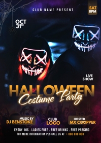 Halloween costume Party Flyer A5 template
