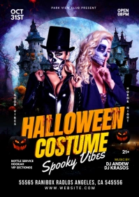 Halloween costume Party Flyer A1 template
