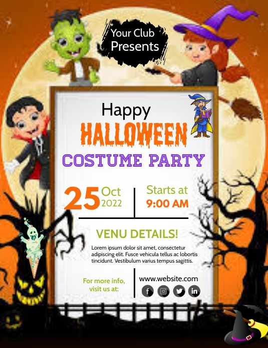halloween costume party flyer Template PosterMyWall