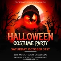 Halloween costume party Invitation animated r Post Instagram template