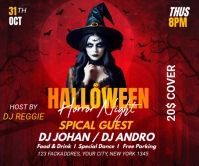 Halloween costume party Large Rectangle template