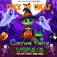 Blue Halloween Costume Party Kvadrat Template