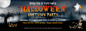 Schwarz Halloween Costume Party Zdjęcie w tle na Facebooka Template