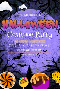 halloween costume party video Poster template