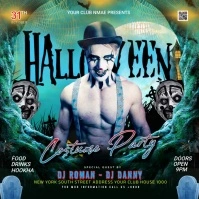 Halloween costume party video flyer Square (1:1) template