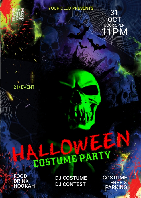 Halloween costumes party A6 template
