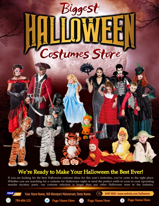 Halloween costumes sale catalog flyer Template PosterMyWall