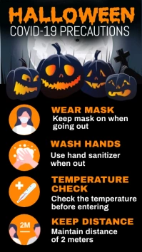 Halloween covid-19 precautions Digital Display (9:16) template