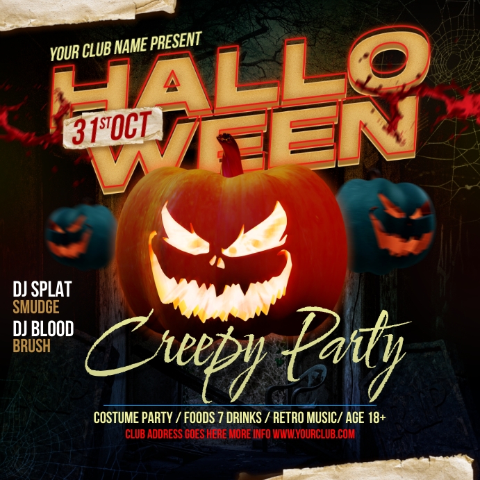 Halloween Creepy Party Template | PosterMyWall