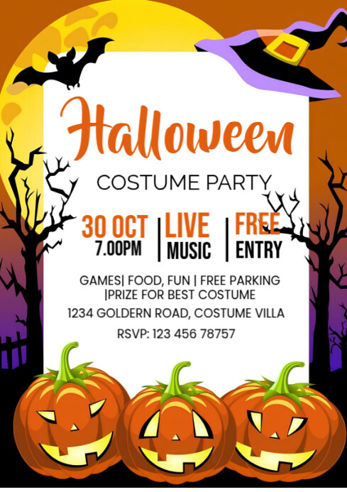 Halloween Custom Party A4 template
